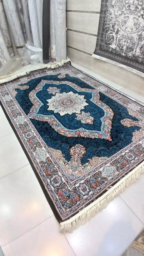 فرش ماشینی آبی