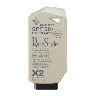 رم ضد آفتاب فیوژن واتر بی رنگ رین استایل با SPF50 مناسب انواع پوست حجم 70 میلی لیتر